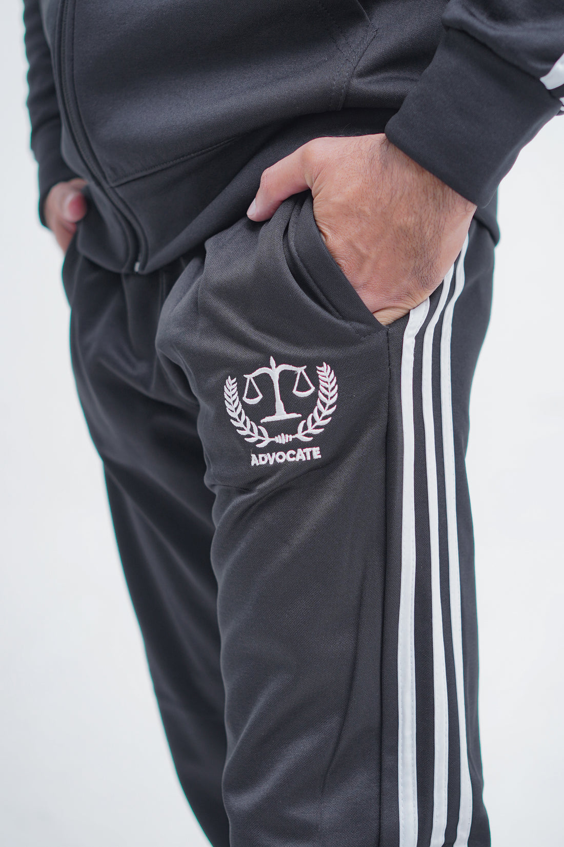 Stand Up Collor Advocate Track Suit Black