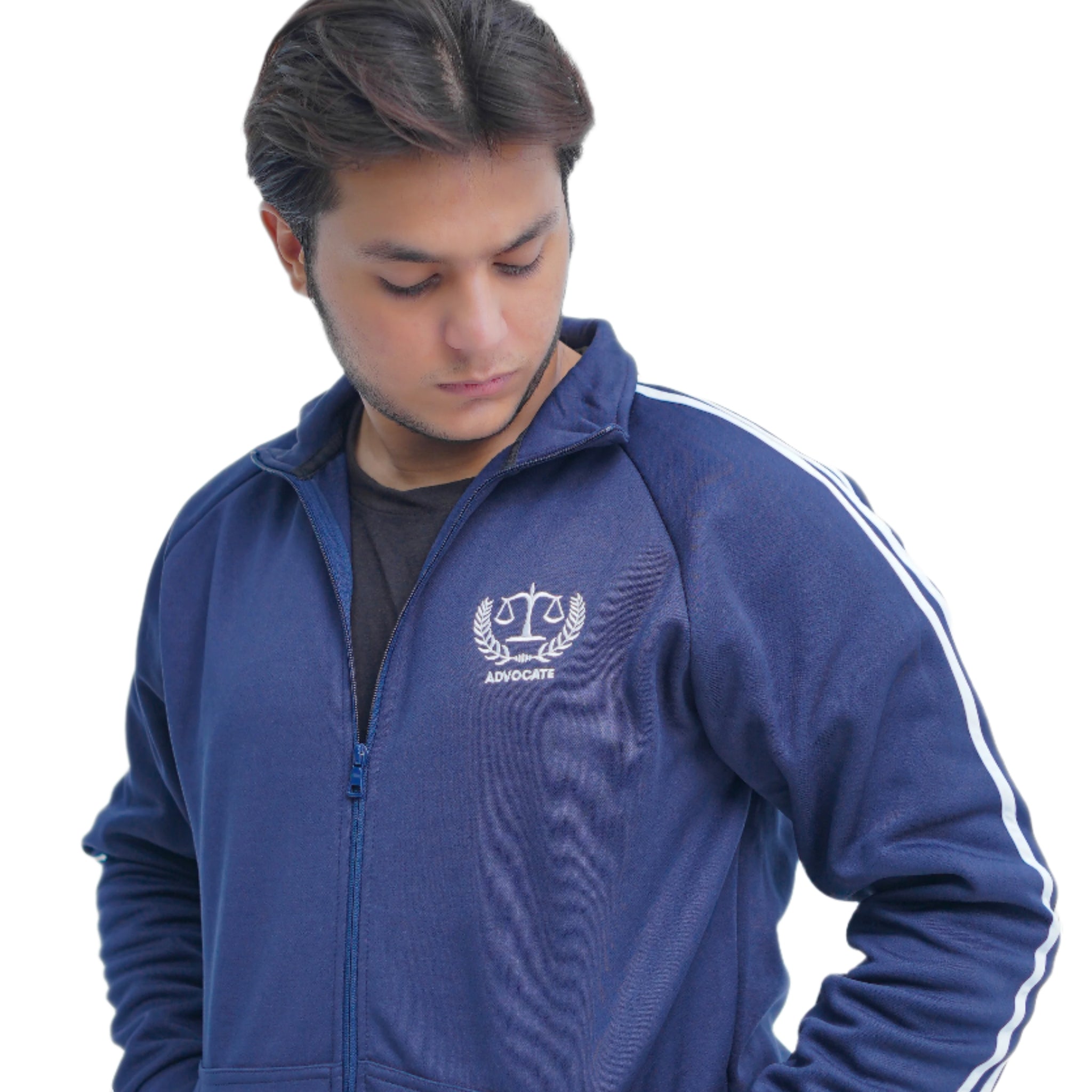 Stand Up Collor Advocate Track Suit Blue