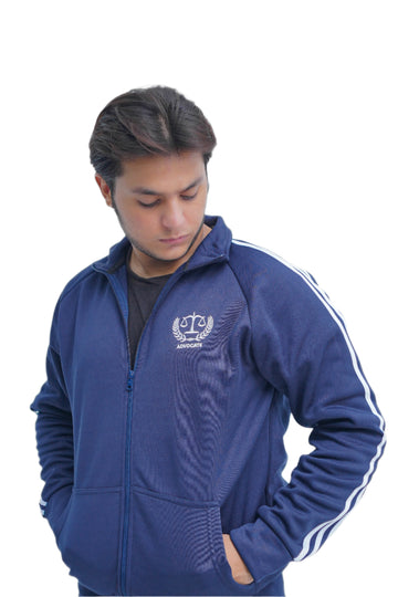 Stand Up Collor Advocate Track Suit Blue