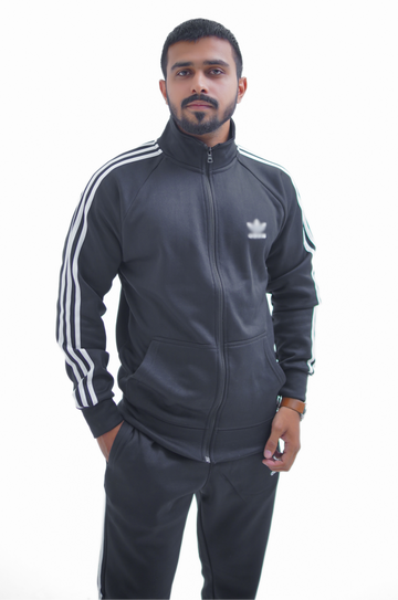 Stand Up Collor Track Suit Black